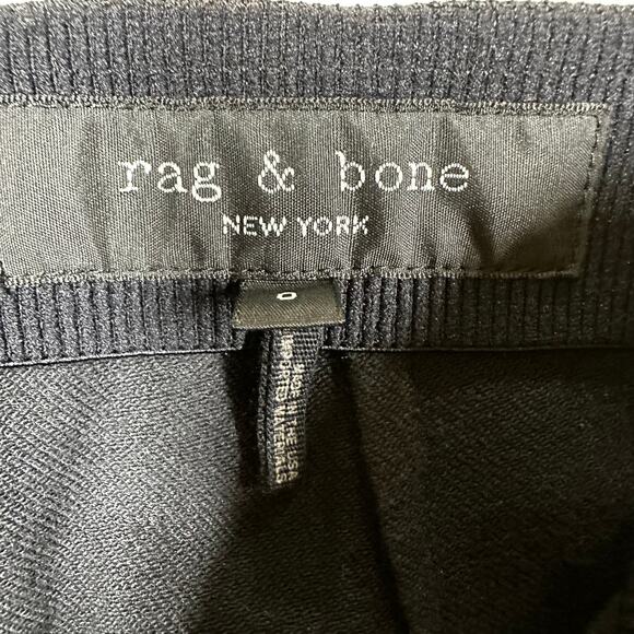 Rag & Bone NWT Simone Leopard Print Zip Pocket Black Silver Pants Size 0 Crop - Picture 4 of 11